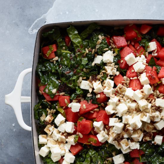 Watermelon, Kale, and Feta Salad