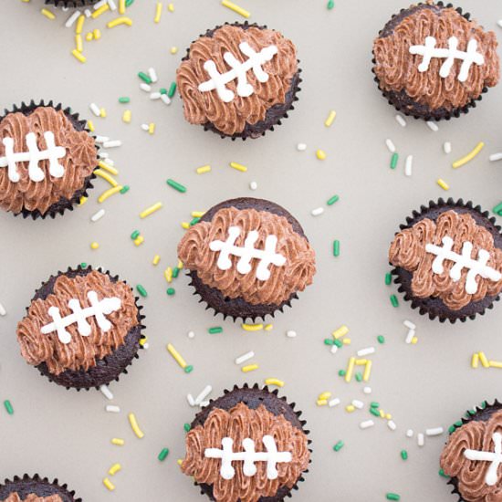 Mini Football Cupcakes