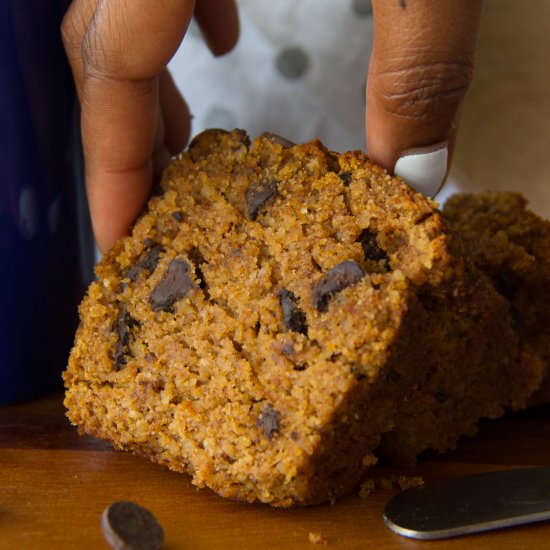 Paleo Chocolate Chip Pumpkin Bread