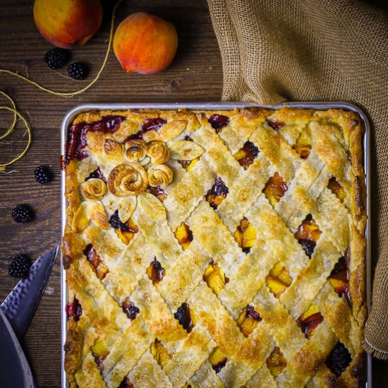 Peach Blackberry Slab Pie