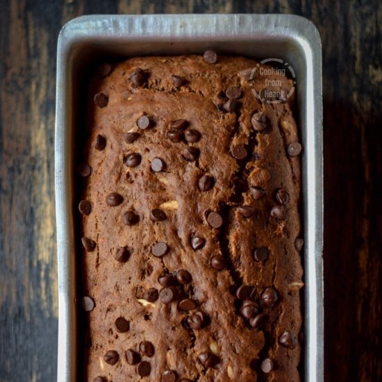 Eggless Chocolate Banana Bread