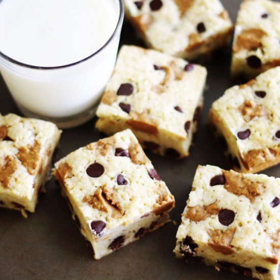 PB Chocolate Chip Blondie Bars