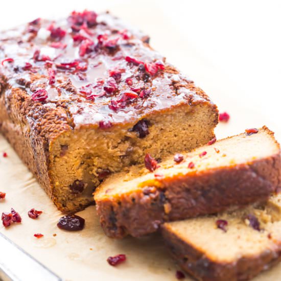 Paleo Cranberry Orange Pound Cake