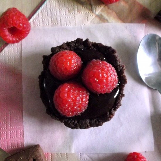 Vegan Chocolate and Raspberry Tart