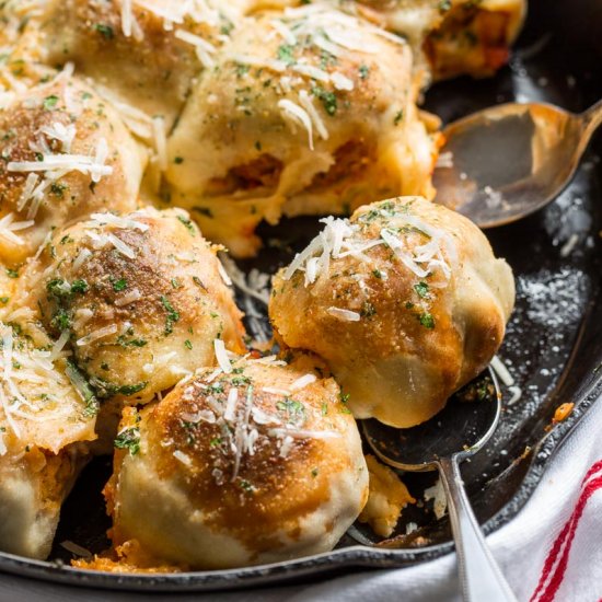 Skillet Meatball Calzones