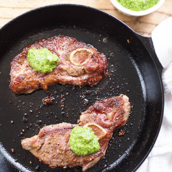 Lamb Chops with Green Harissa