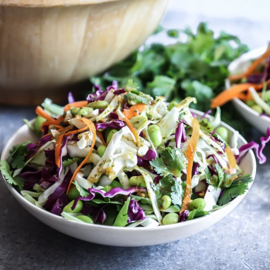 Miso Ginger Edamame Slaw