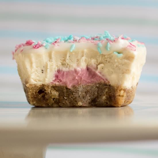 Mini Gender Reveal Cheesecakes