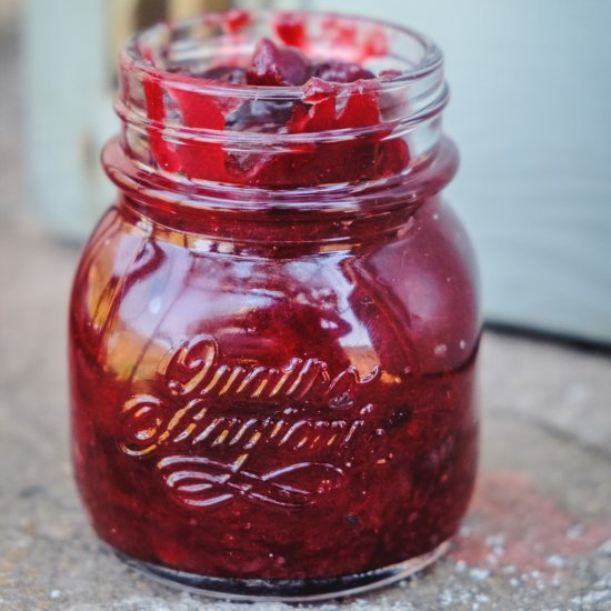 sugar-free jam with plums & pears