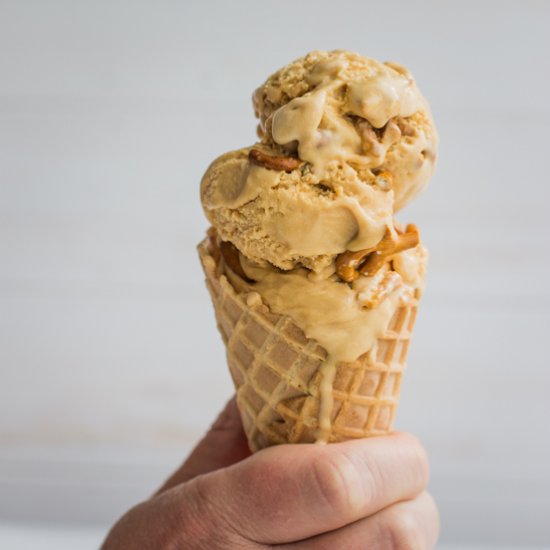 salted caramel pretzel ice cream