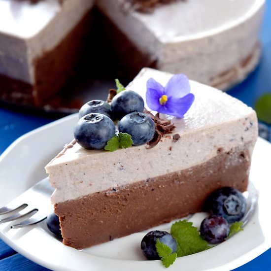 CHOCOLATE AND BLUEBERRY CAKE