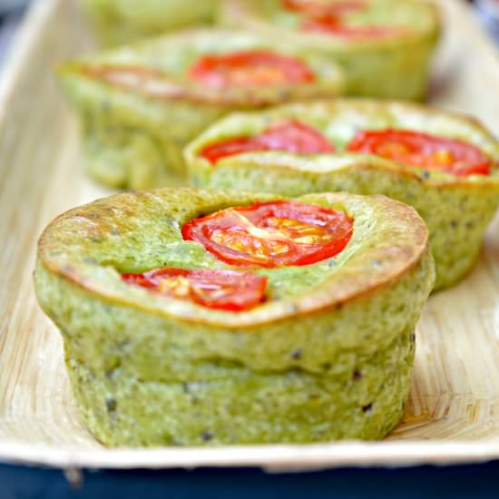 Cherry Tomato Spinach Muffins