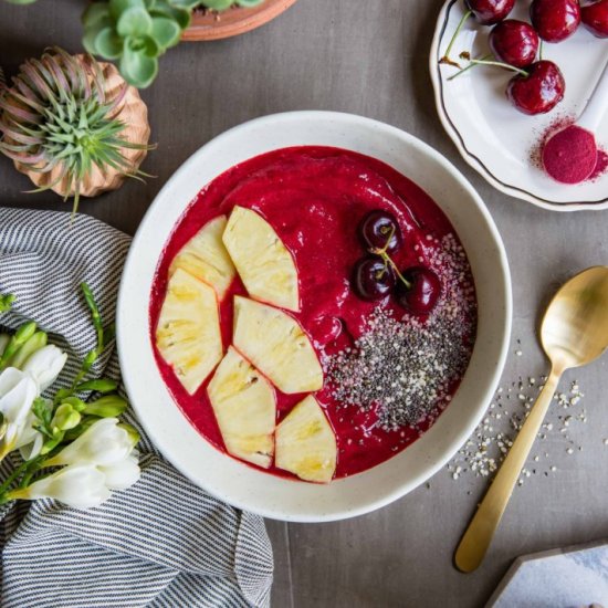 Cherry Pineapple Smoothie Bowl