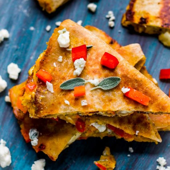 Butternut Squash Blue Cheese Quesadillas