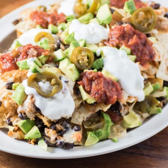 Easy Bean Chicken Nachos