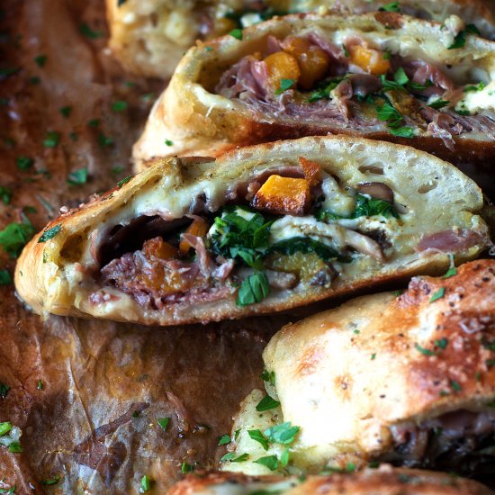 Squash and Mushroom Stromboli