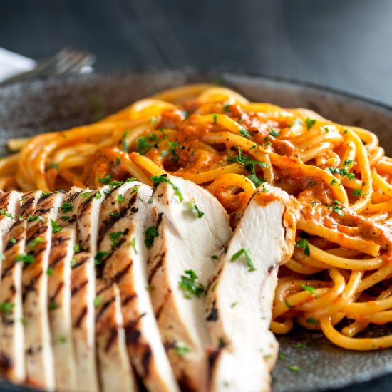 Creamy Roasted Pepper Chicken Pasta