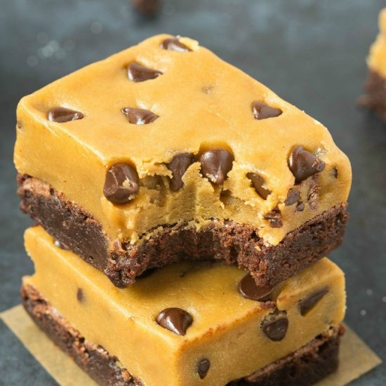 Cookie Dough Protein Brownies