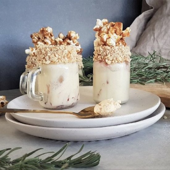 PBJ Mousse Jars + Caramel Popcorn