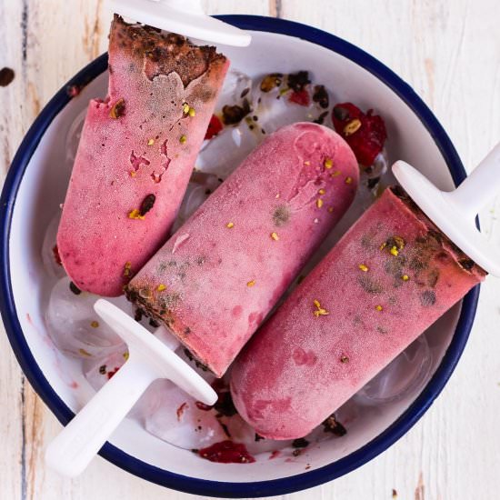 Cardamom Plum & Granola Popsicles