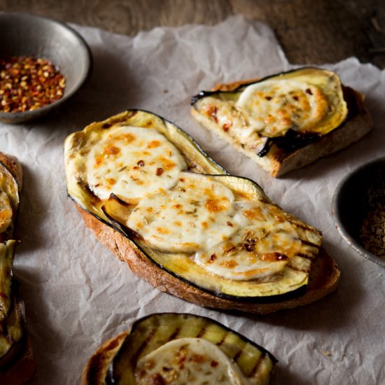 Eggplant Bruschetta with Mozzarella