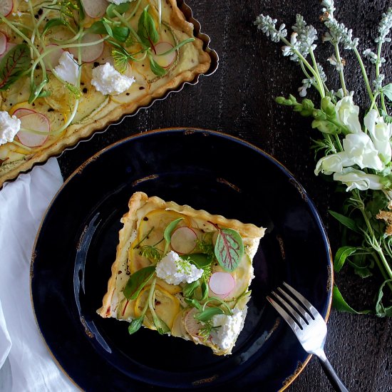 Summer Squash Ricotta Tart