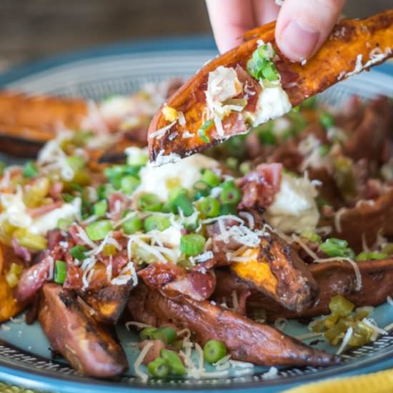 Loaded Baked Sweet Potato Wedges