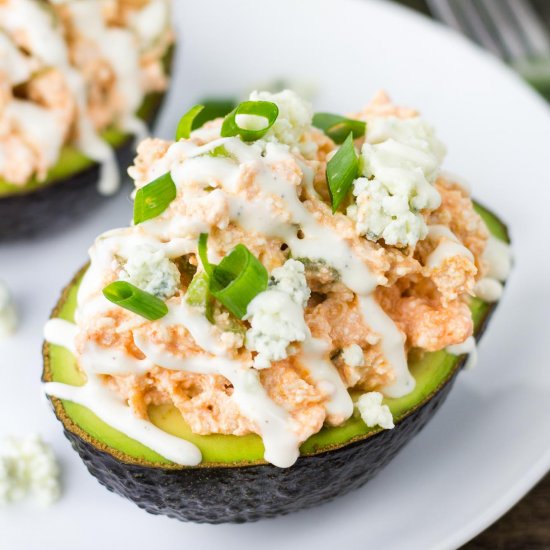 Buffalo Chicken Stuffed Avocados