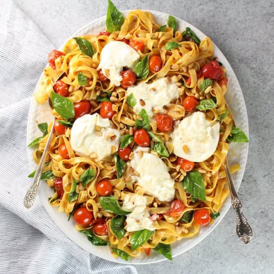 Tagliatelle with Burrata, Tomatoes