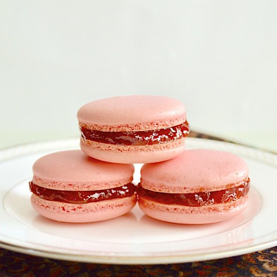 Strawberry Rose Macarons