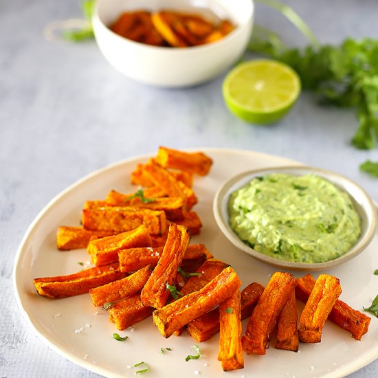 Sweet Potato Chips & Avocado Sauce