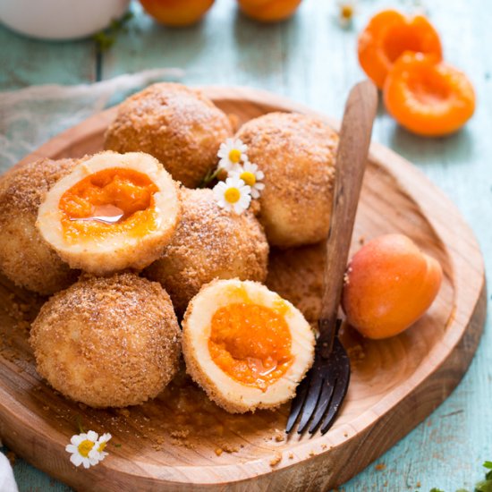 Apricot and rum dumplings