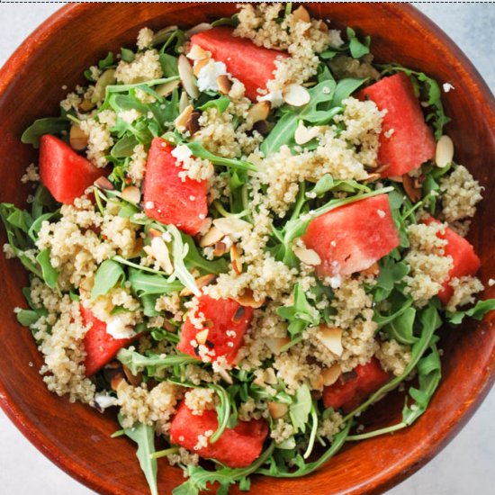 Watermelon Arugula Quinoa Salad