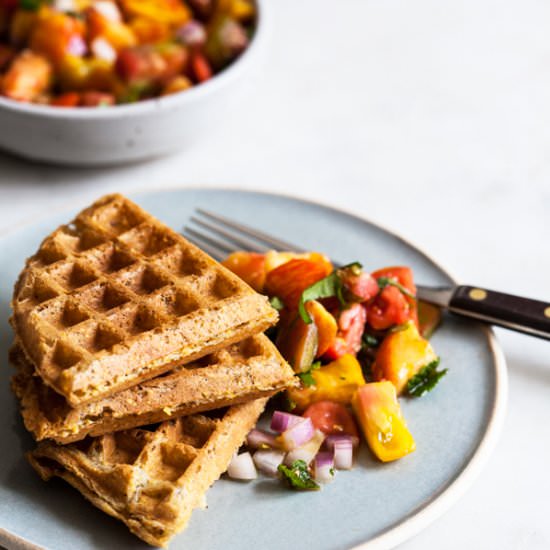 Crispy Vegan Cornmeal Waffles