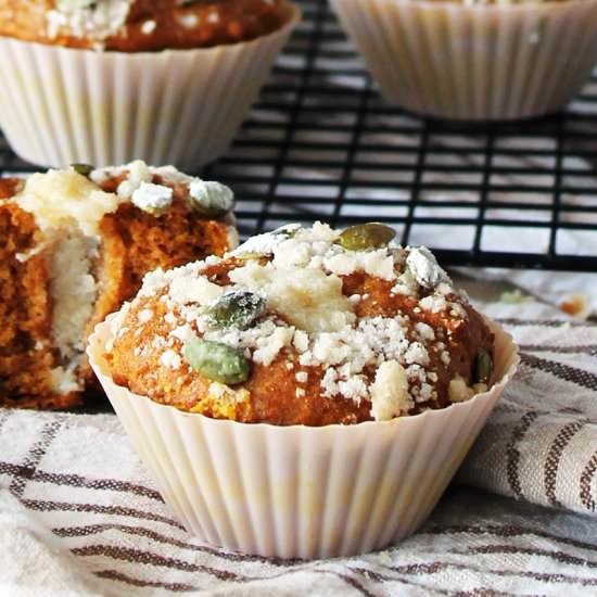 vegan cream cheese pumpkin muffins