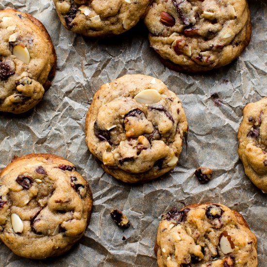 Chocolate Cranberry Almond Cookies