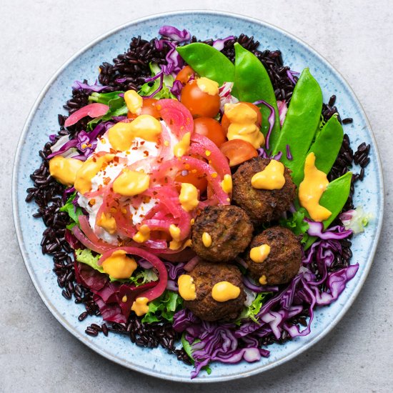 Falafel Salad with Lemon and Feta