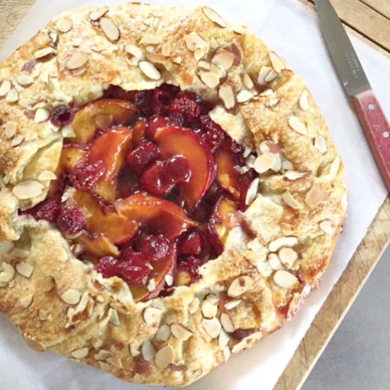 Peach and Raspberry Galette