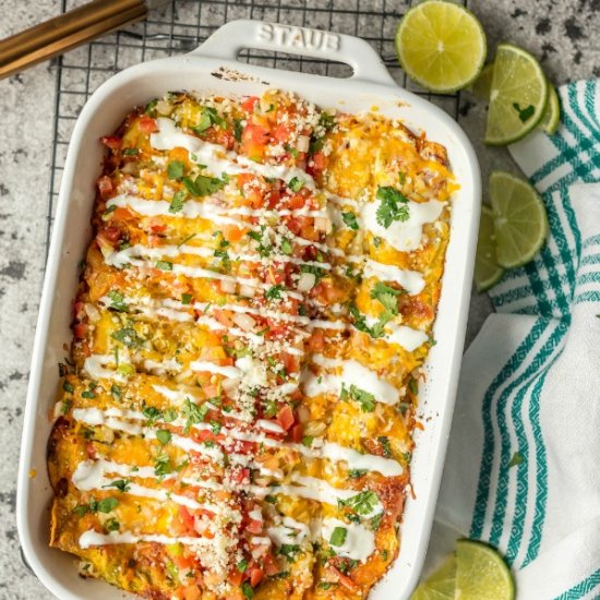 Salsa Verde Chicken Enchiladas