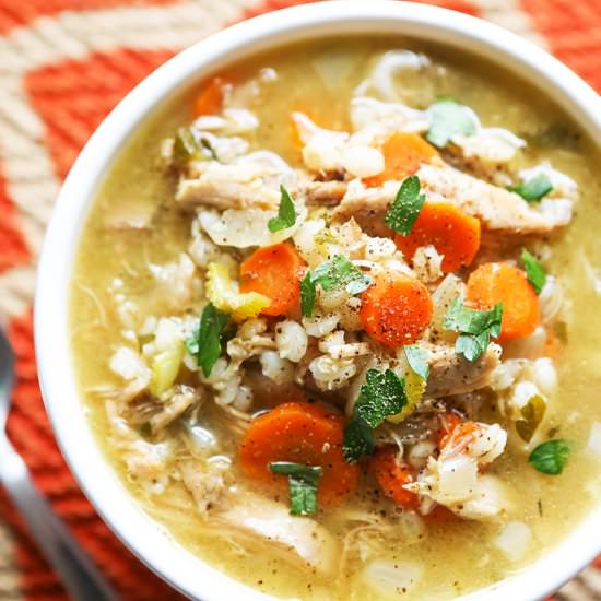 Crockpot Turkey Barley Soup