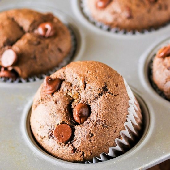 Triple Dark Chocolate Muffins