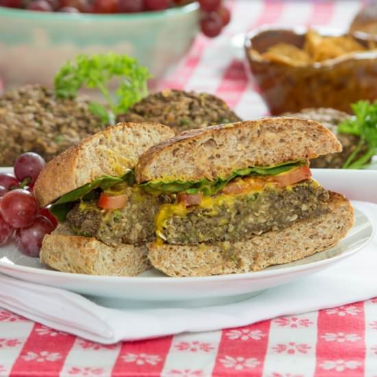 Plant Strong Lentil Chia Burgers