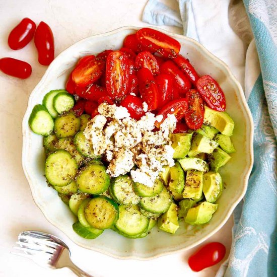 Tomato, Cucumber, Avocado Salad