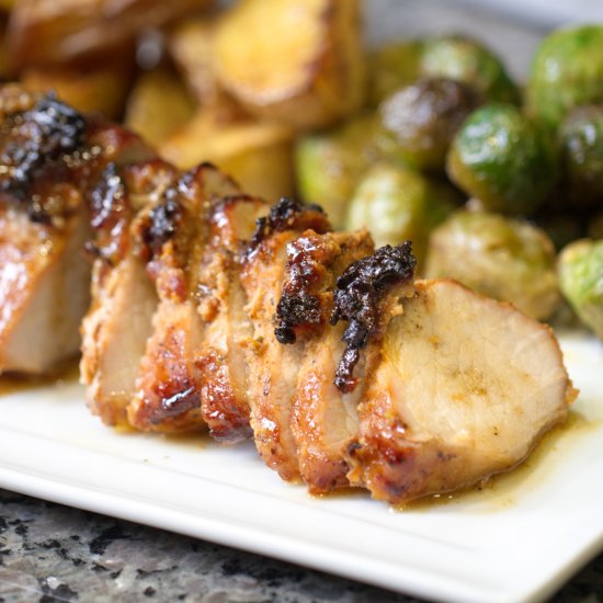 Sheet Pan Pork, Potatoes & Sprouts