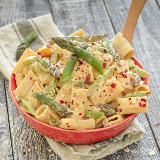 Creamy Asparagus Lemon Pasta Salad