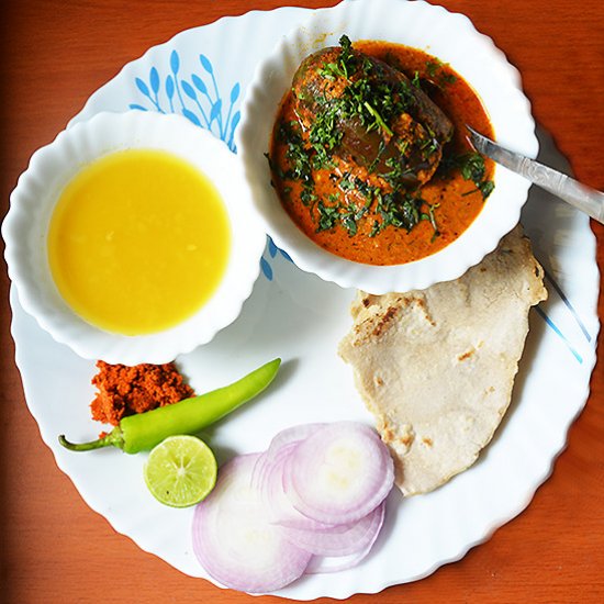 Indian Stuffed Eggplant Curry