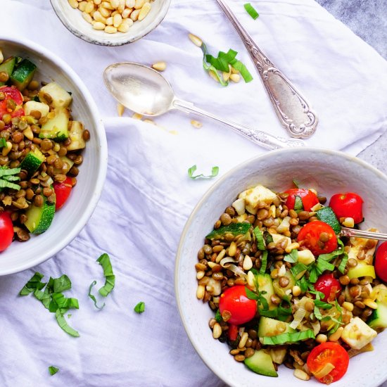 Warm Green Lentil Salad