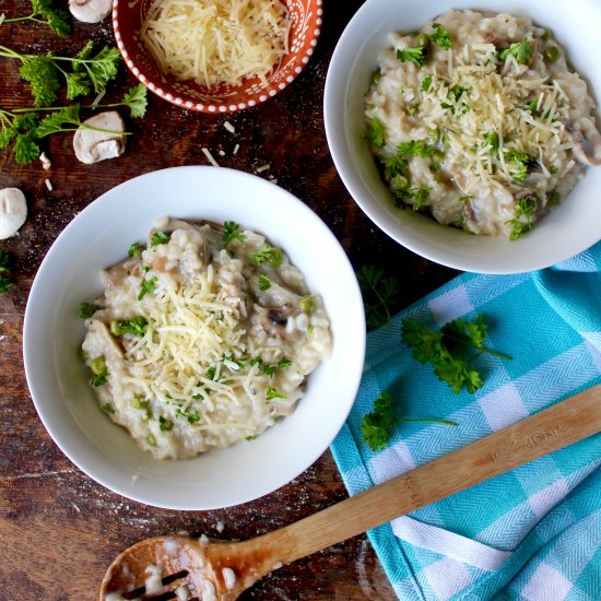 Mushroom and Pea Risotto