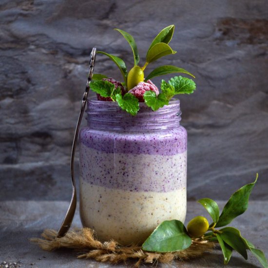 Purple ombre overnight oats