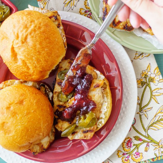 Spicy Cranberry Tenderloin Sliders